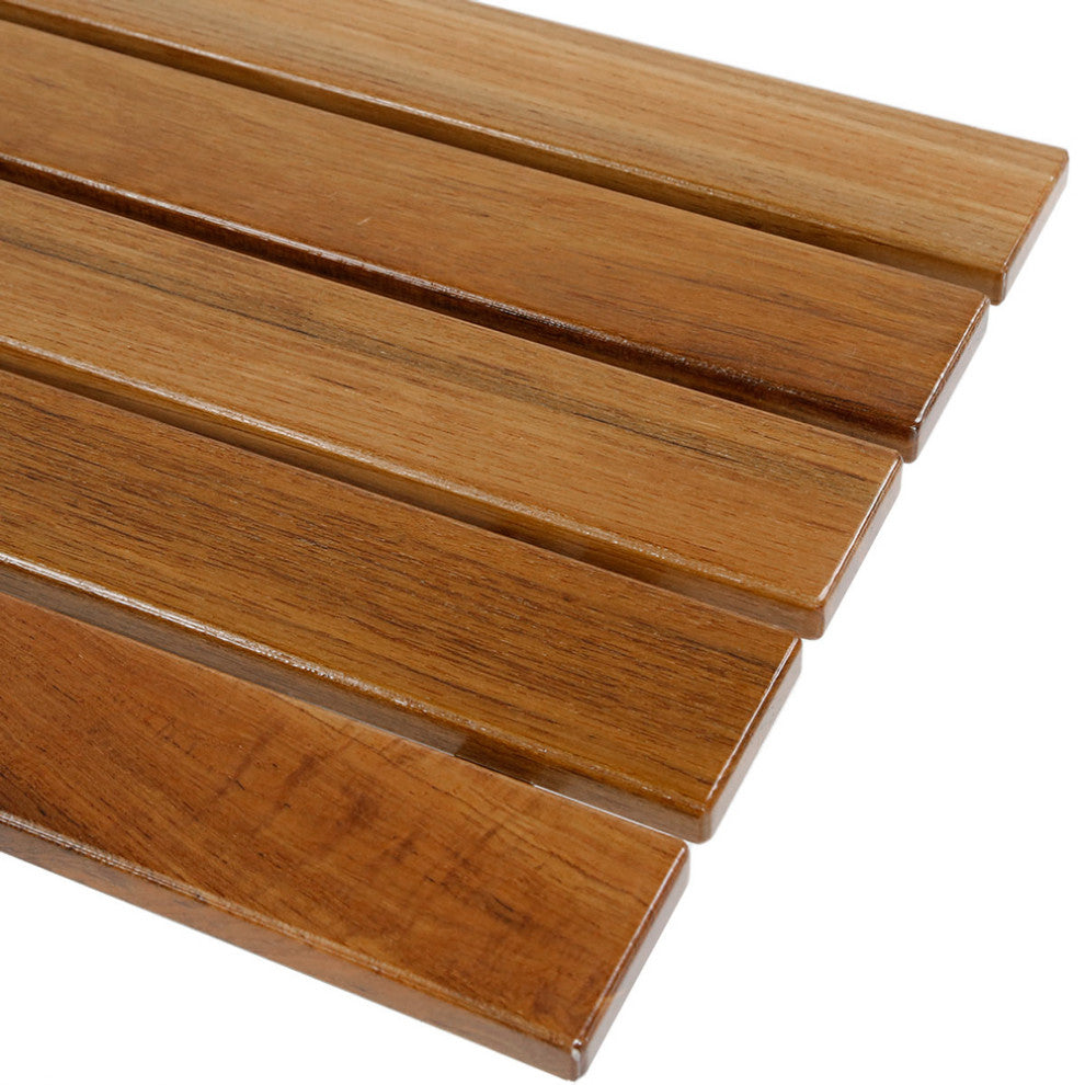 36" ADA Compliant Teak Wood Folding Shower Bench Seat, Wall Mounted
