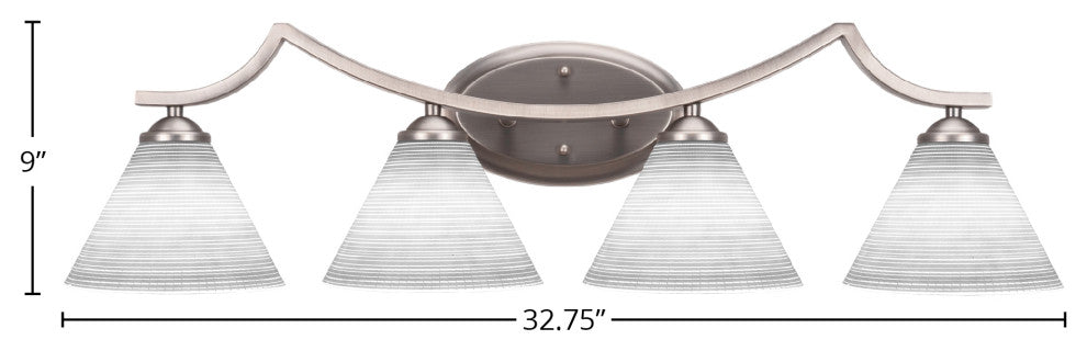 Zilo 4 Light Bath Bar Shown, Graphite Finish With 7" White Matrix Glass
