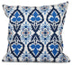 Bombay, Geometric Print Pillow, Navy Blue, 16"x16"