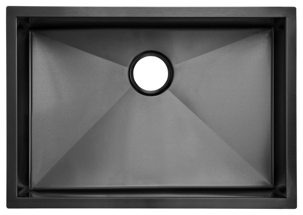 Plaisir 27"x19" Stainless Steel, Undermount Kitchen Sink, Black