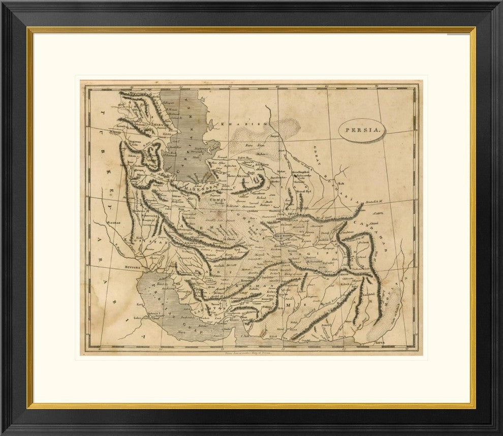 "Persia, 1812" Framed Digital Print by Aaron Arrowsmith, 32x28"