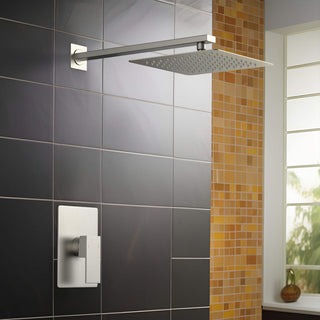 Cube Single Function Shower System, Rough, Valve, Brushed Nickel
