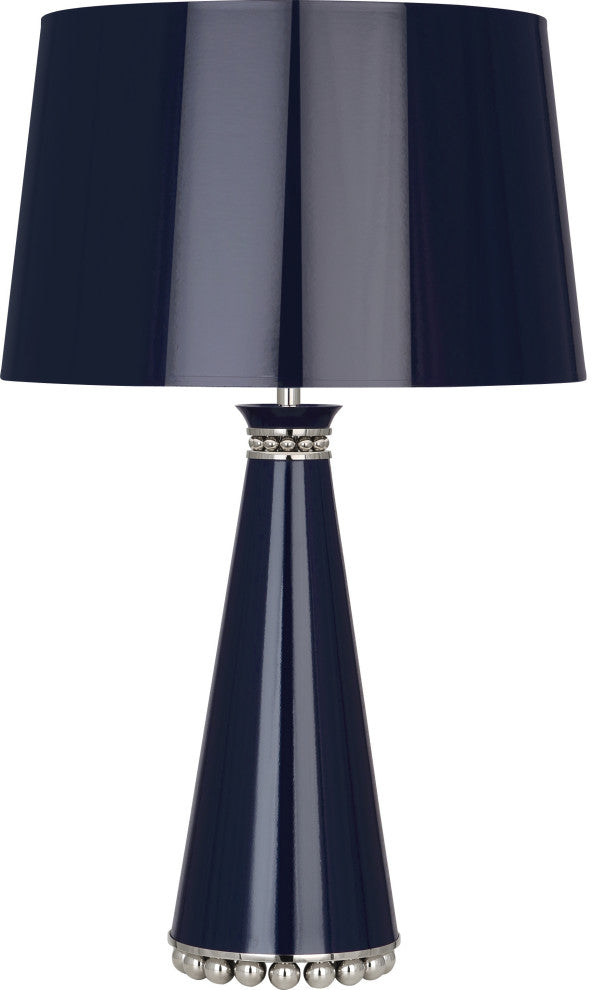 Pearl Table Lamp, Midnight Blue, Midnight Blue/Polished Nickel