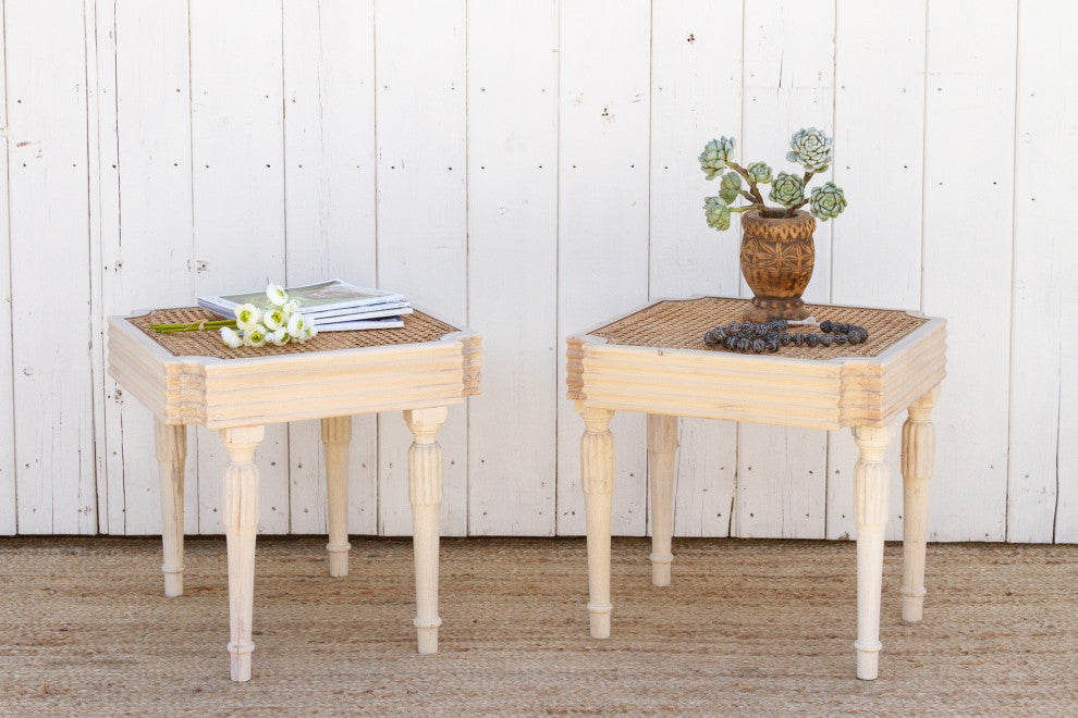 British Colonial Plantation Side Tables, Pair