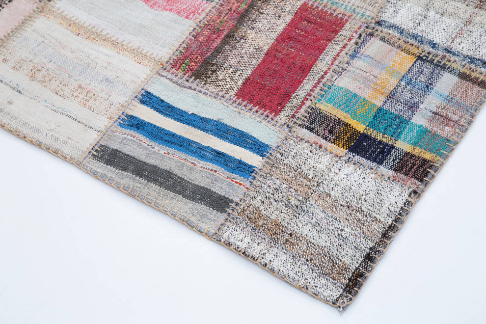 Rug N Carpet - Handmade Turkish 6' 5'' x 9' 9'' Contemporary Patchwork Kilim Rug