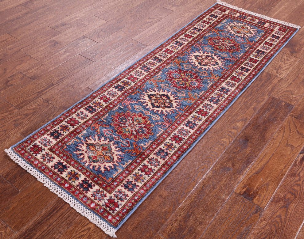 1' 11" X 5' 8" Runner Handmade Super Kazak Wool Rug Q10358