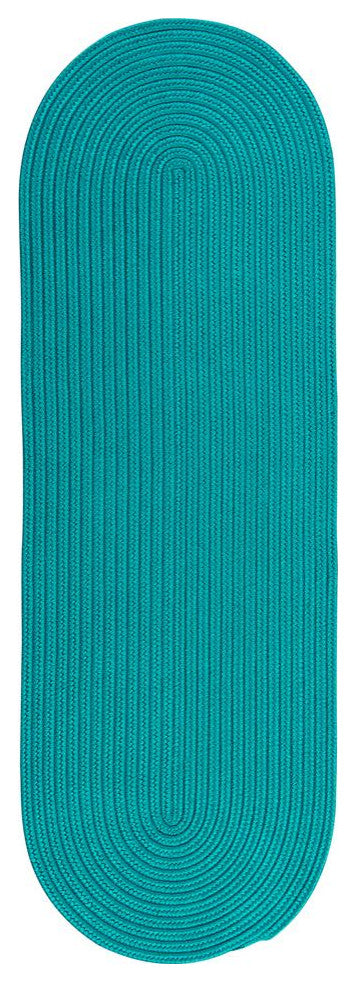 Colonial Mills Rug Reversible Flat-Braid, Oval Runner Aqua Runner, Oval