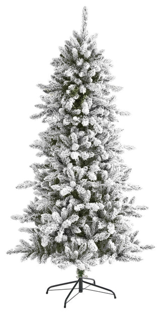 6ft. Flocked Livingston Fir Artificial Christmas Tree With Pine Cones