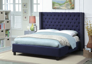 Ashton Linen Bed, Navy, Full