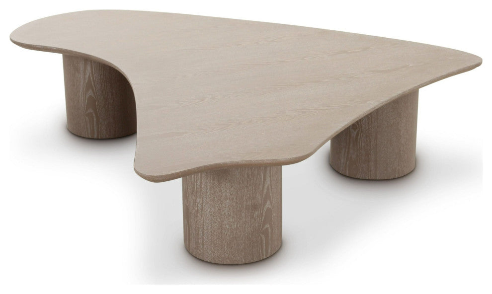 Modrest Connie Modern White Oak L-Shape Coffee Table