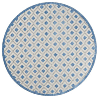 Nourison Aloha 7'10" Round Blue/Grey Modern Area Rug