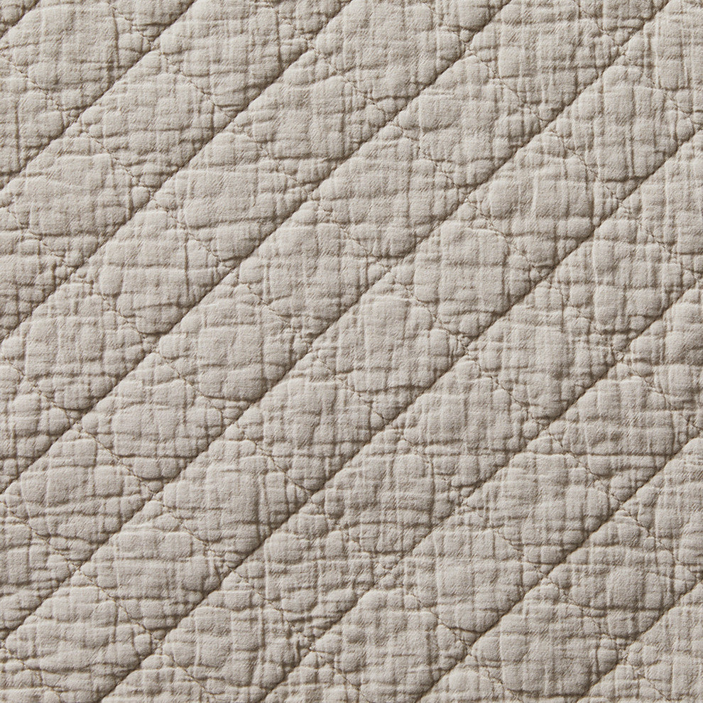 Stonewashed Cotton Gauze Quilt Set, 3PC, Sable, King