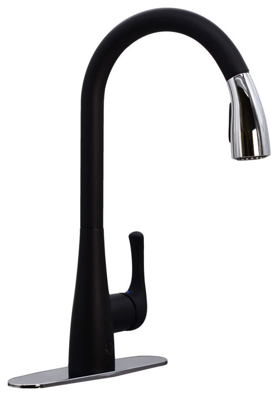 Kitchen Dual Sensor Automatic Touch Controlled Faucet, Black/Chrome