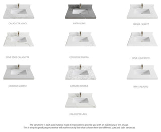 Aberdeen 36 Center Sink Bath Vanity in Black 2" Carrara Quartz