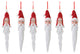Carved Santa Drop Ornament, 6-Piece Set