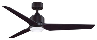 Fanimation TriAire Custom Ceiling Fan/LED Light, Dark Bronze/Walnut Blades, 56"