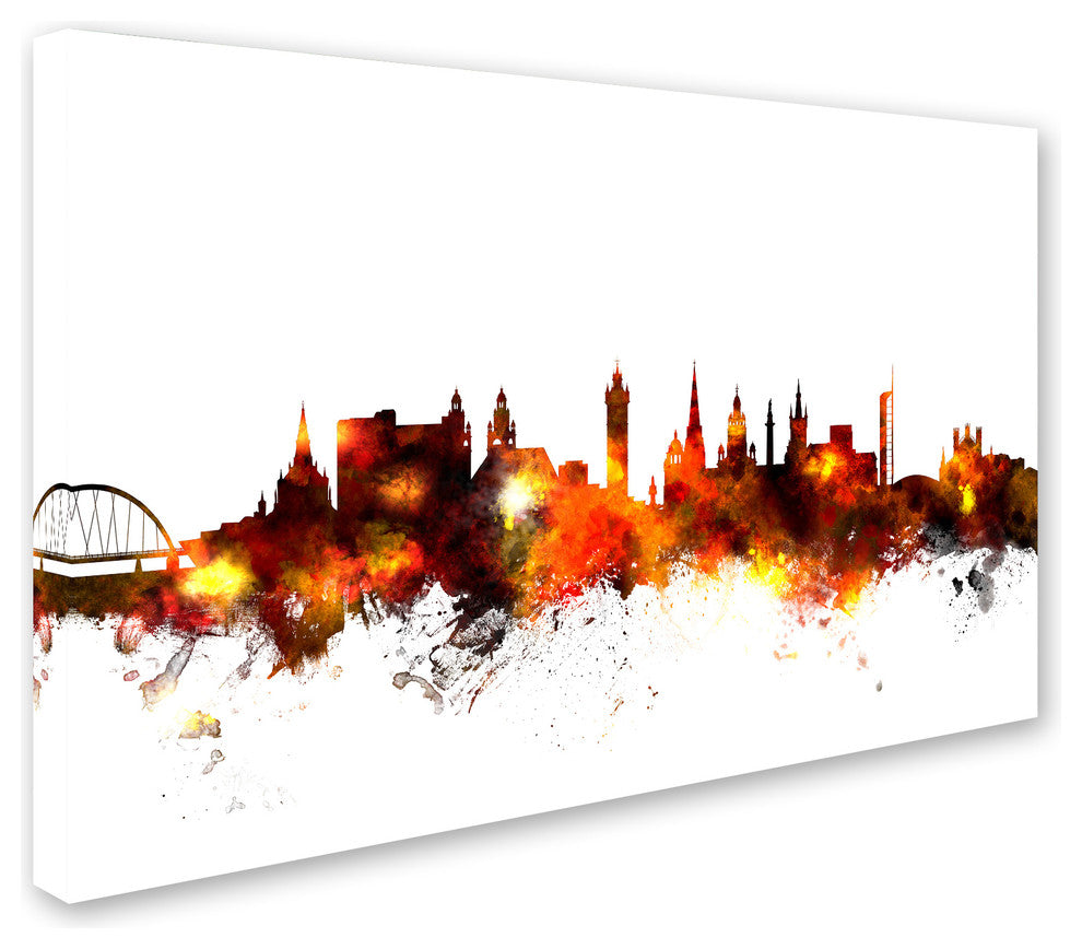 Michael Tompsett ''Glasgow Scotland Skyline Red'' Canvas Art, 16x24