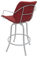 Swivel Metal Counter 26" 30" or 34" Bar Stool - Asheville, Red - White, 30"