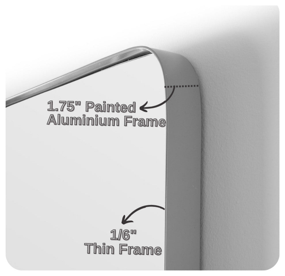 Decorative Mirror, Grey, 24x36