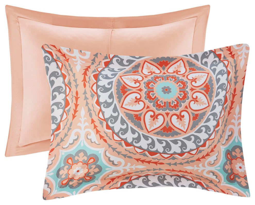 Madison Park Microfiber Printed 7-Piece Comforter Set, Twin