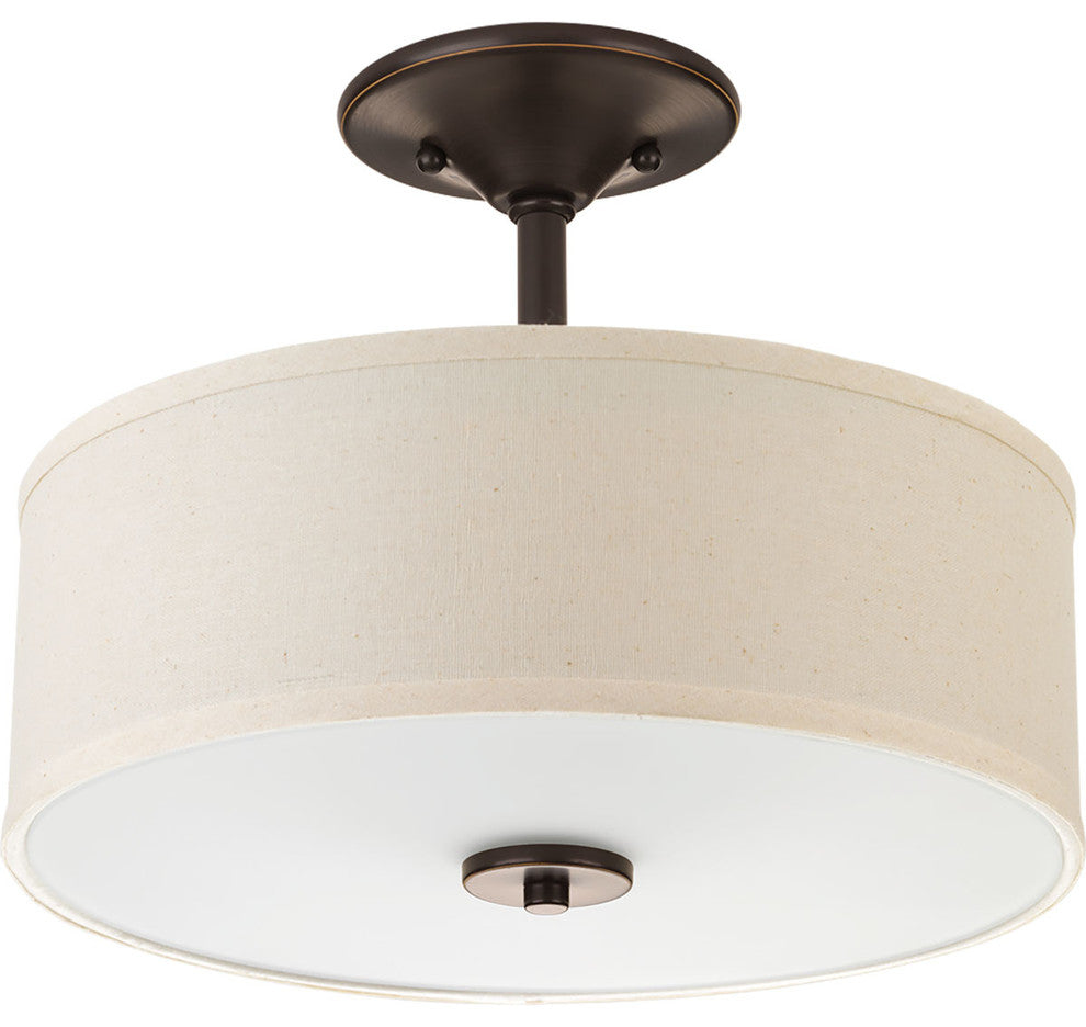 2-Light Antique Bronze Semi-Flush