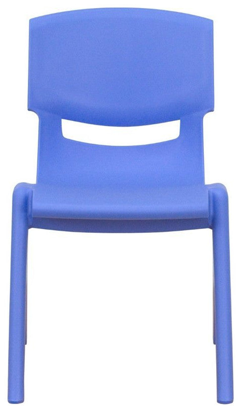2 Pack Plastic Stackable School Chair with 12" Seat Height, Blue