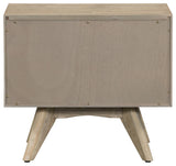 Baly Acacia Mid-Century 2 Drawer Nightstand, Gray Sandblast