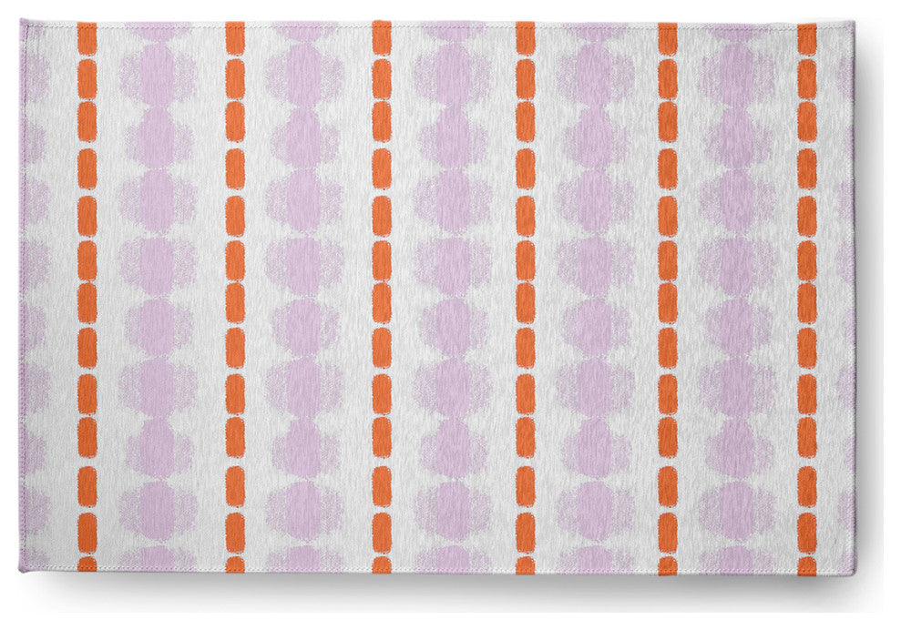 Watercolor Stripe Spring Chenille Rug, Purple-Orange, 2'x3'