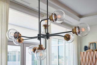 Hinkley Poppy Medium Eight Light Linear, Black