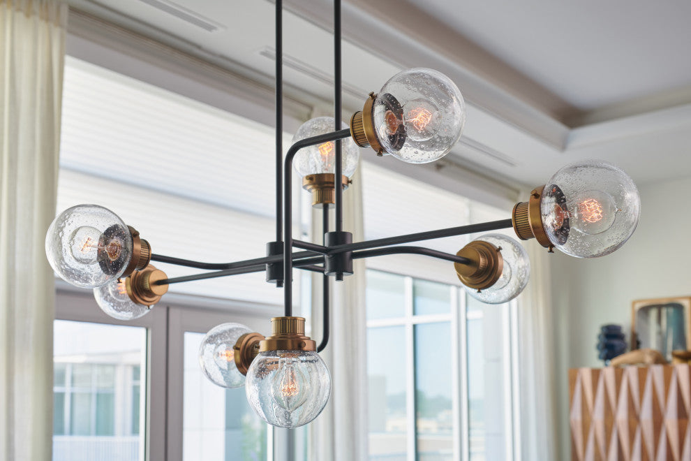 Hinkley Poppy Medium Eight Light Linear, Black