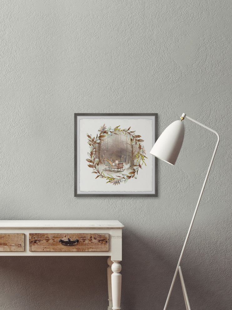 "Santa's Sleigh" Framed Painting Print, 32x32