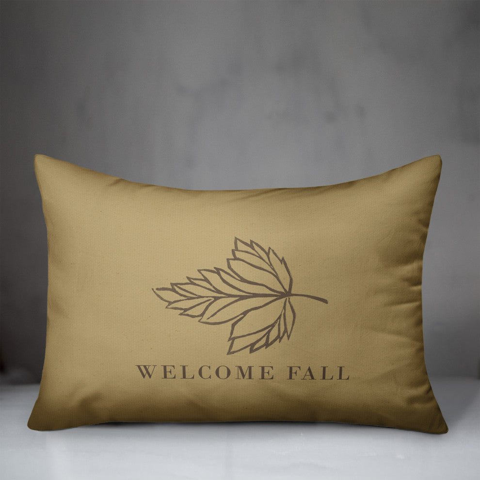 Welcome Fall Leaf 1 14"x20" Spun Poly Pillow