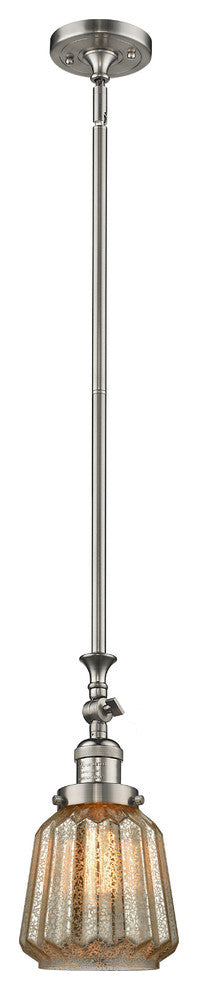 Chatham 1-Light Mini Pendant, Brushed Satin Nickel, Mercury