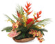 Tropical Flower Arrangement, Natural Wood Bowl