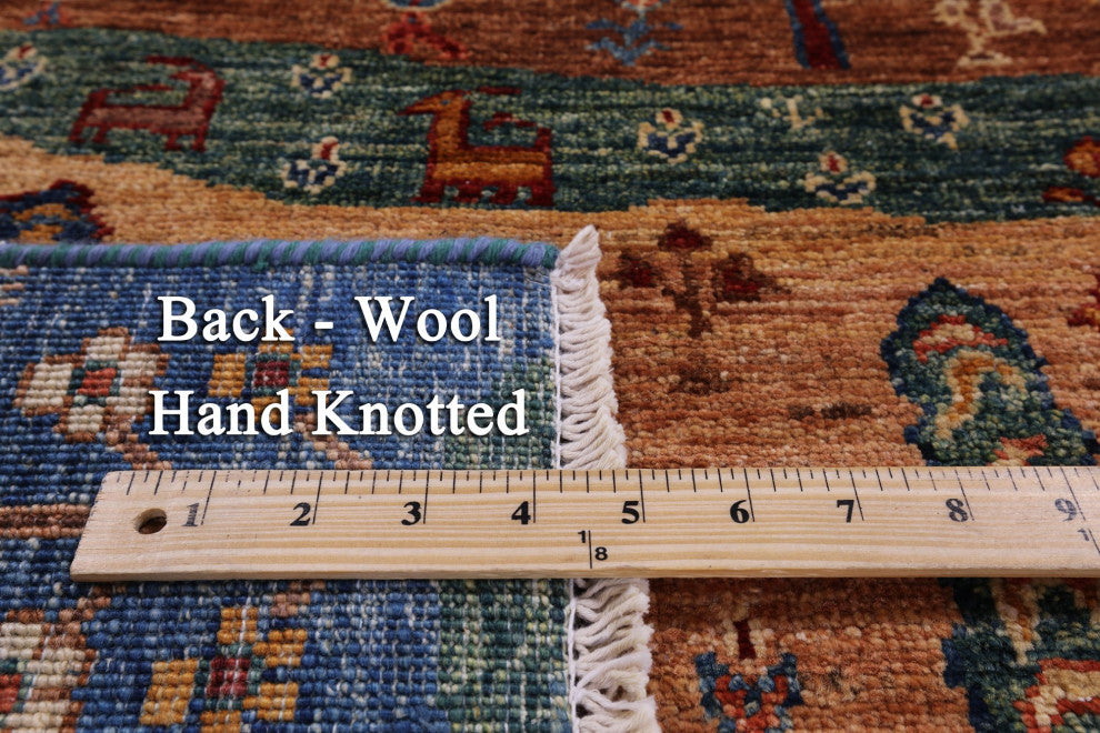 Hand-Knotted Tribal Persian Gabbeh Wool Rug 2' 11" X 4' 1" Q10715