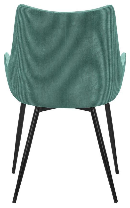 Avery Teal Fabric Dining Room Chair with Gold Legs