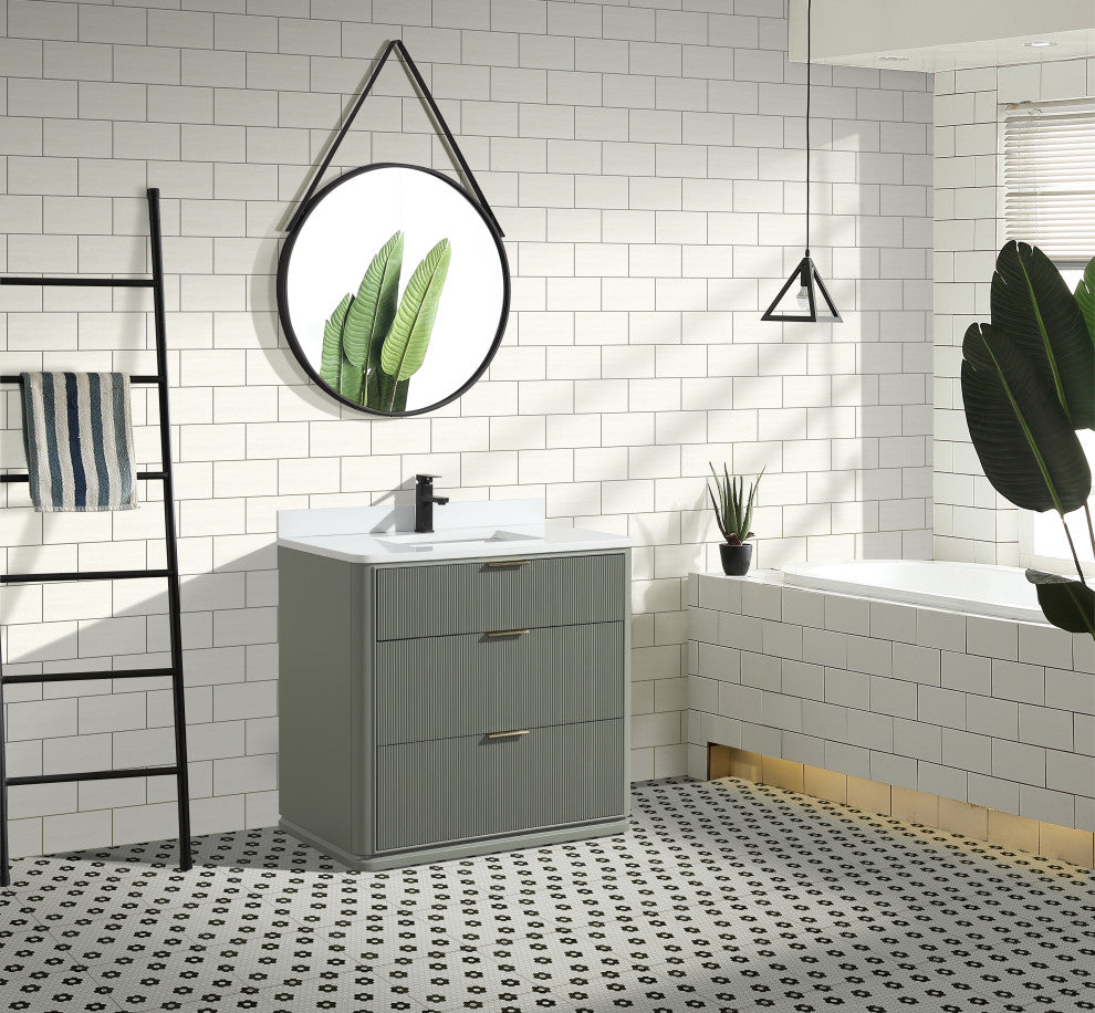 Ari Kitchen and Bath Aria 36" Freestanding Bathroom Vanity Sage