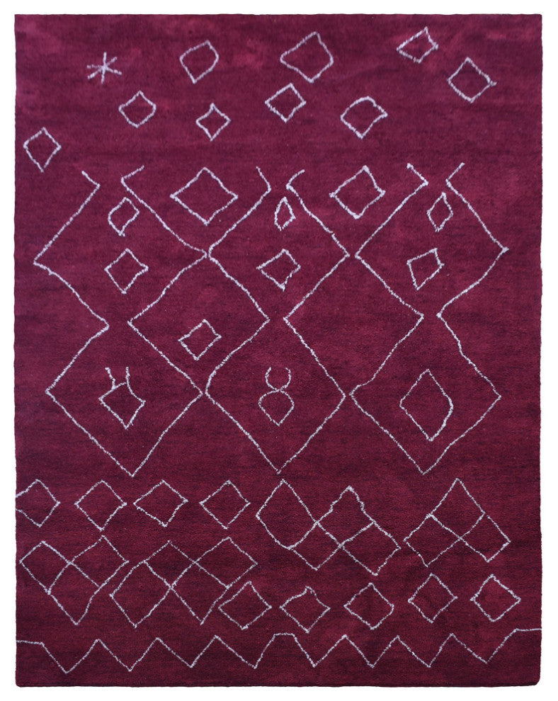 HAND KNOTTED LOOM SILK ECO-FRIENDLY RUGS-6'x9',Rectangle,Red White,Contemporary