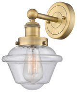 Oxford 1-Light 7" Sconce, Brushed Brass Finish, Seedy Shade
