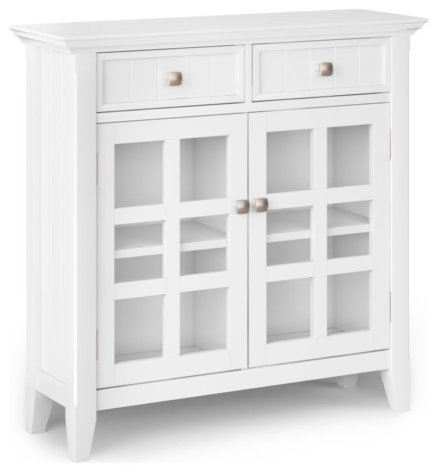 Acadian SOLID WOOD Wide Entryway Storage Cabinet, White