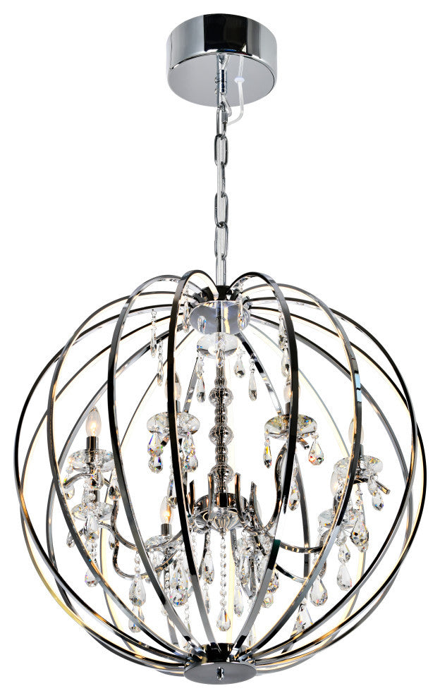 Abia 8 Light Up Chandelier With Chrome Finish