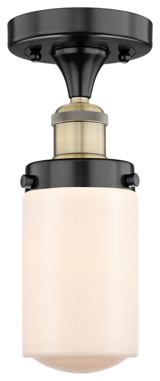 Dover 1 6.5" Semi-Flush Mount Black Antique Brass