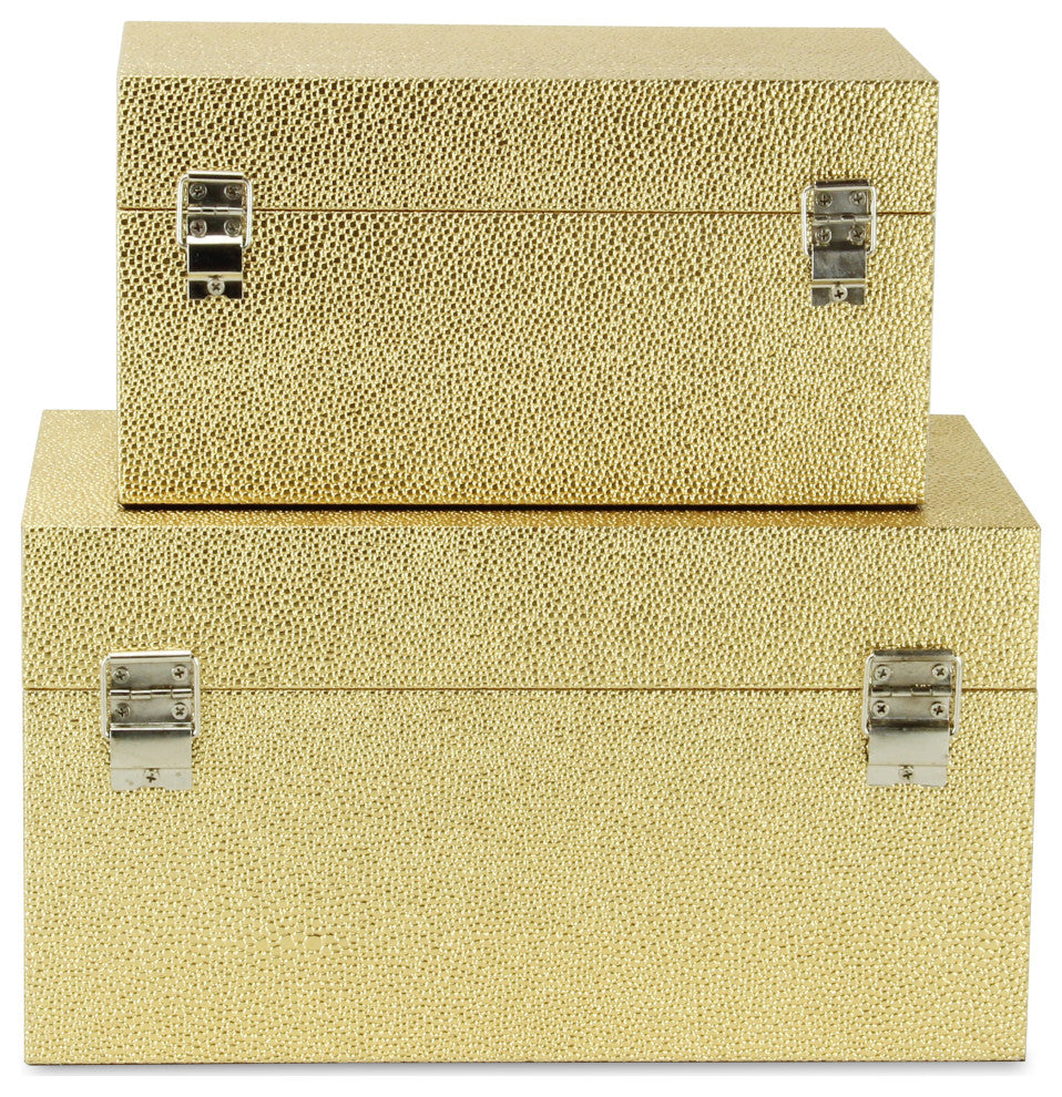Galena "Double Happiness" Faux Shagreen Box Set, Gold