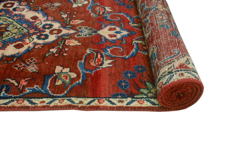 Fine Vintage Distressed Aimal Red/Beige Runner, 2'2x11'10