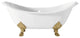 Cheviot Products Regency Cast Iron Tub W/ Lion and Faucet Holes, Polished Brass