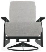 St. Catherine Deep Seat Outdoor Swivel Rocker, Grasscloth Cloud/Graphite