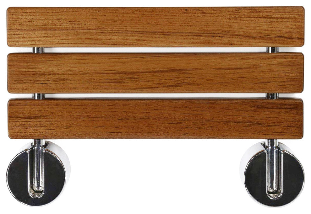 20" Teak Wood Folding Shower Seat Bench, Foldable Wall Mounted Seat