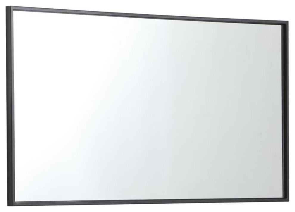 Elegant Decor Eternity 36" x 20" Contemporary Metal Frame Mirror in Black
