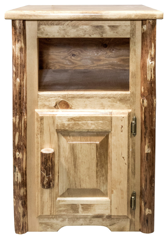 Glacier Country End Table with Door, Right Hinged