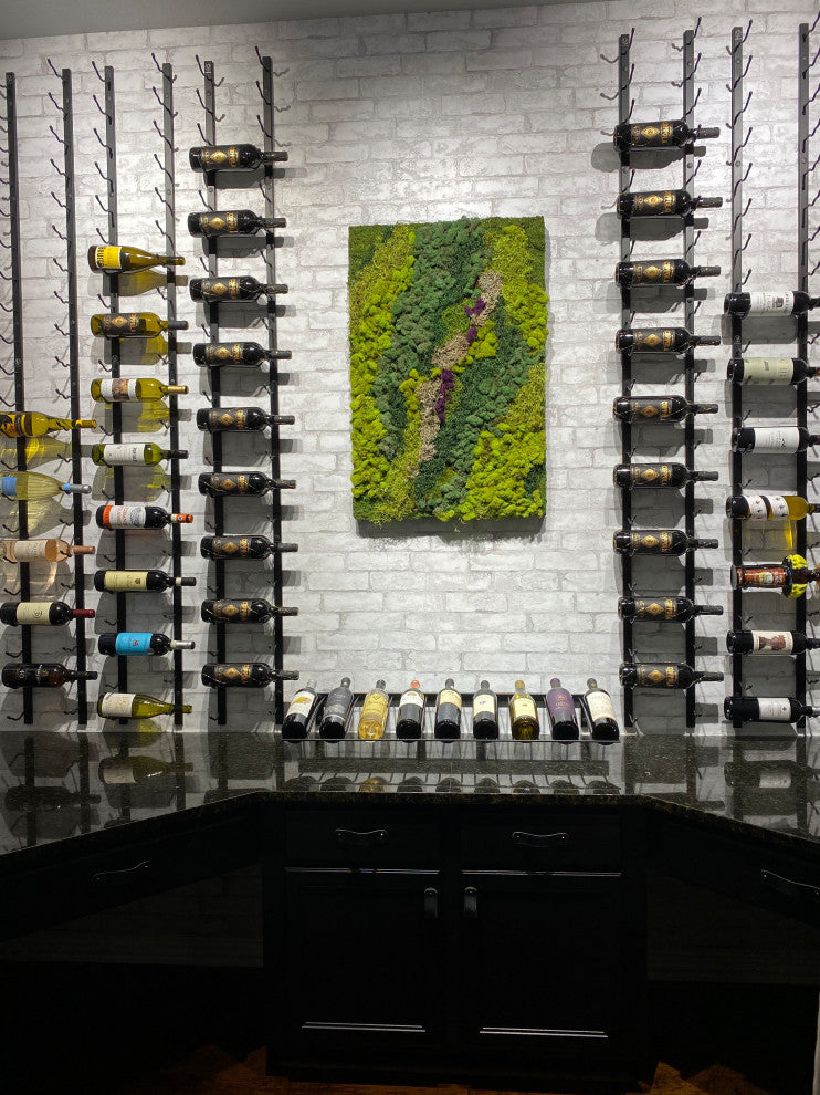 W Series Wine Rack 3 Wall Mounted Metal Bottle Storage, Chrome Luxe, 9 Bottles